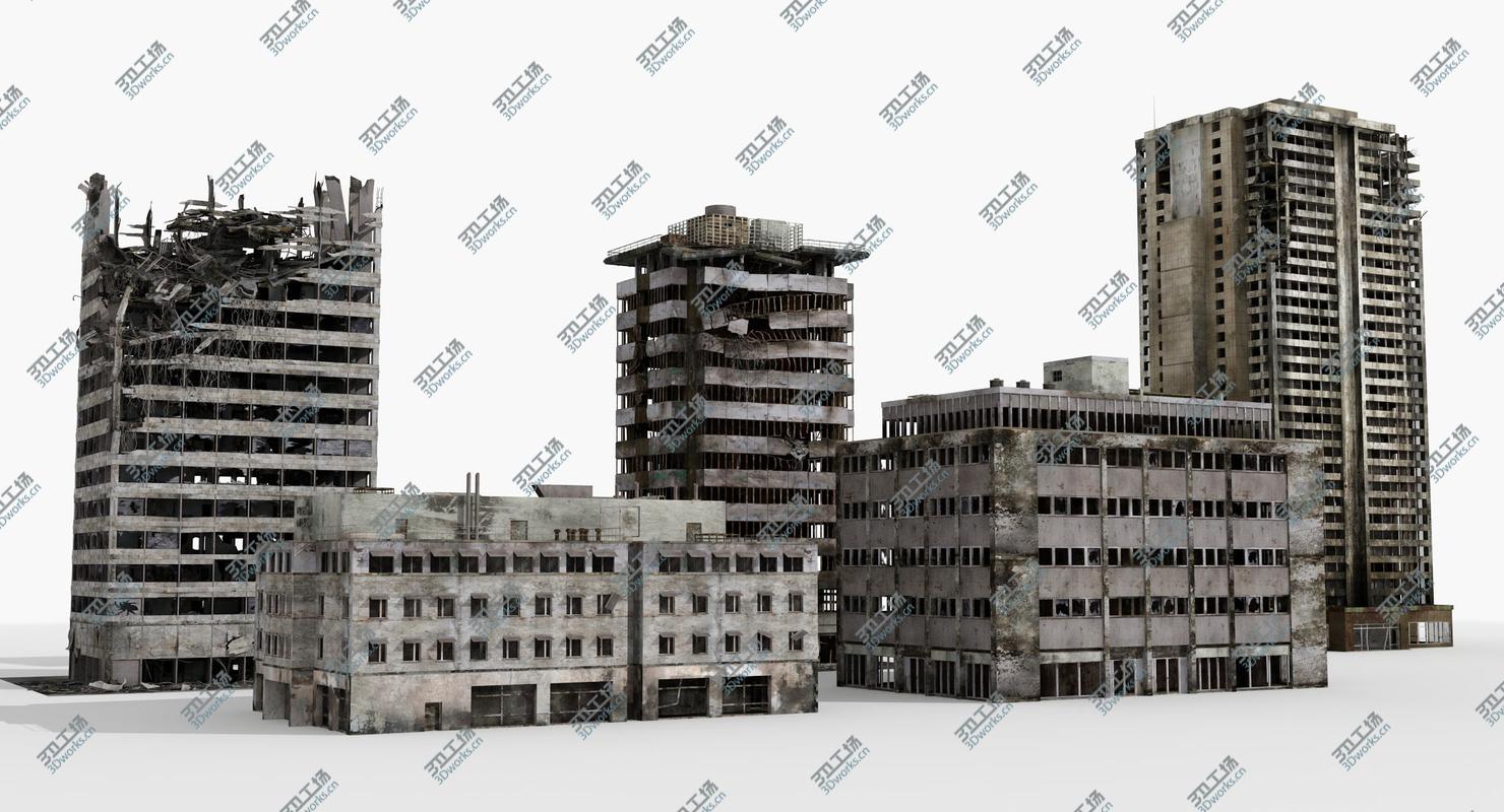 images/goods_img/202104093/3D Destroyed Ruin Abandoned Buildings Set 5 Collection model/2.jpg